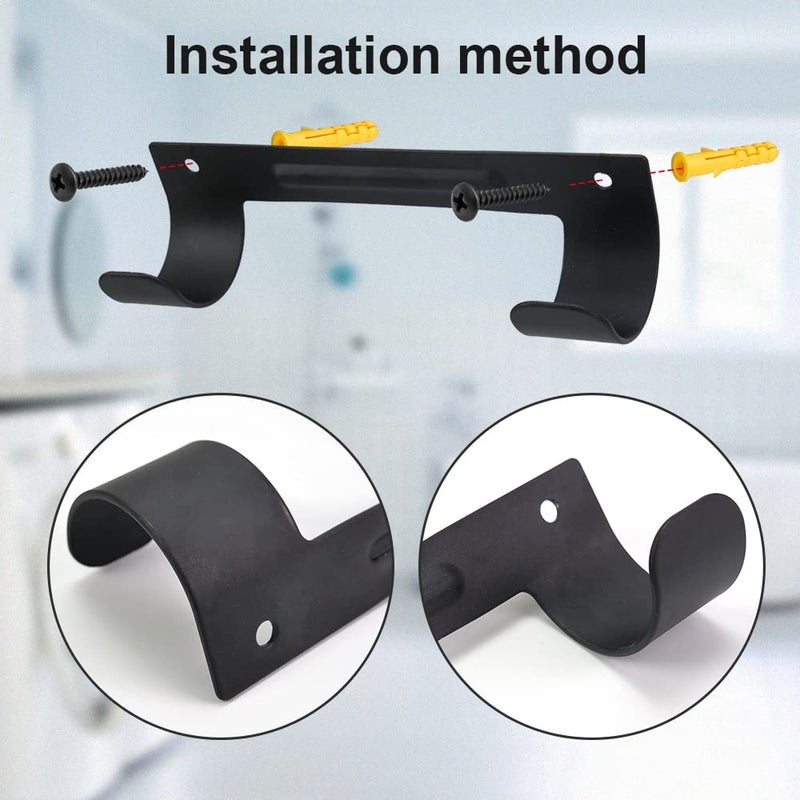 Exclen Ironing Board Hanger Wall Mount Ironing Board Holder Organizer Wall Rack for Laundry Rooms Storage Rack Hanging Shelf Hanger (Black) - Image 4